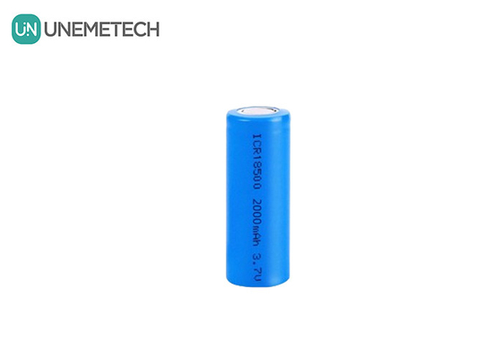 qualité  3.7V 18500 lithium ion battery 2000mAh Rechargeable Cylindrical For Flashlight usine