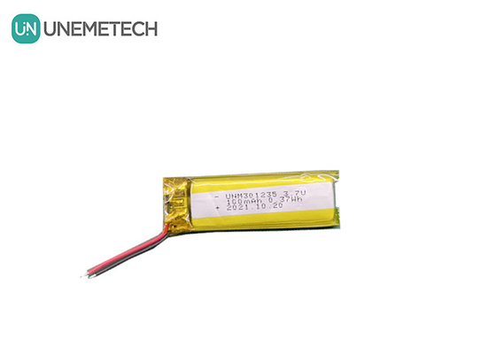 3.7V 100mAh 301235 Batterie polymère au lithium rechargeable pour appareils électroniques grand public