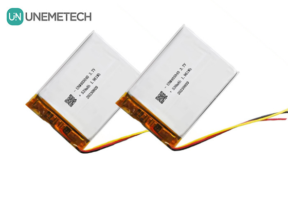 3.7V 530mAh batterie polymère au lithium personnalisée 403040 avec UL1642 longue durée de vie