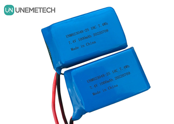 2S batterie LiPo à décharge élevée / batterie polymère au lithium 18C 7.4v 1000mah 823048