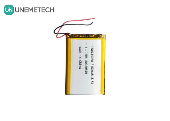 Batterie Lipo haute tension rechargeable 3.8V 744068 3150mah Batterie pour système de suivi GPS