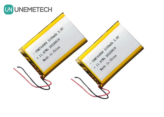 Batterie Lipo haute tension rechargeable 3.8V 744068 3150mah Batterie pour système de suivi GPS