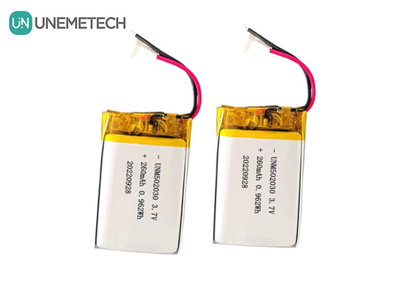 Piles Lipo rechargeables 502030 / 3.7V 260mAh Petite batterie au lithium polymère personnalisée