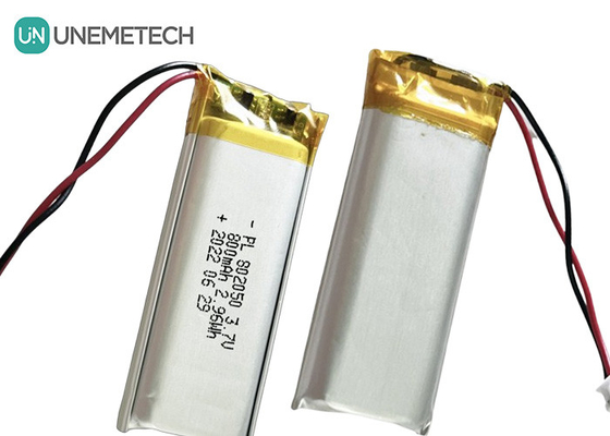 Batterie au lithium polymère rechargeable personnalisée 802050 3.7V 800mAh Li Poly Batterie pour la lumière d'appel