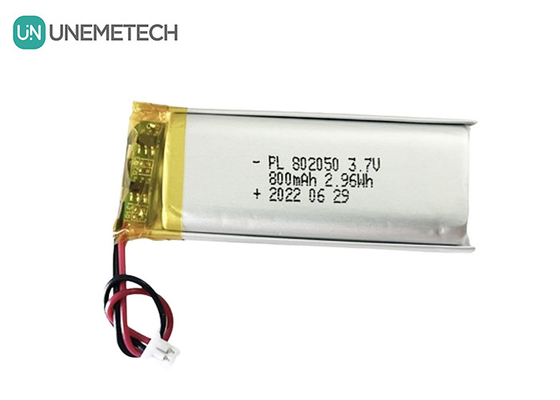 Batterie au lithium polymère rechargeable personnalisée 802050 3.7V 800mAh Li Poly Batterie pour la lumière d'appel