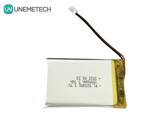 MSDS Approuvé 3,7 V batterie polymère lithium-ion 1000 mAh 523450 pour une utilisation à domicile