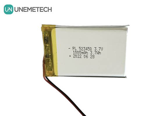 MSDS Approuvé 3,7 V batterie polymère lithium-ion 1000 mAh 523450 pour une utilisation à domicile