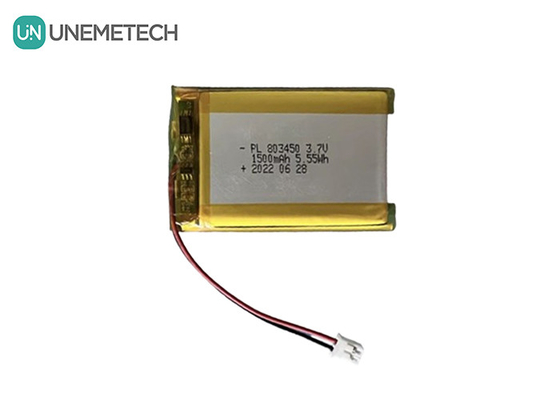 UNEMETECH 1.5A Batterie Li-polymère rechargeable 803450 / 3.7V 1500mAh Batterie au lithium-ion polymère