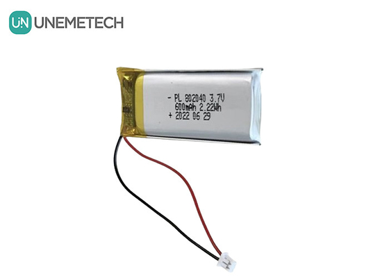 3.7V 600mAh Batterie rechargeable Li polymère 802040 pour produits électroniques