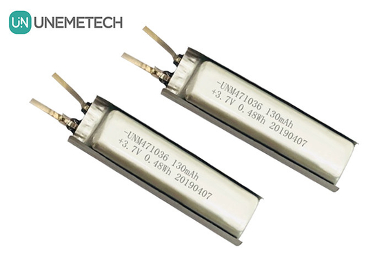 3.7 Batterie au lithium-ion polymère / CEI62133 Approuvée 471036 Cellule de batterie au lithium-polymère de 130 mAh