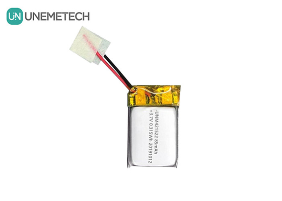85mAh 3,7V Petite batterie polymère au lithium 421522 Rechargeable avec PCM et fil de plomb