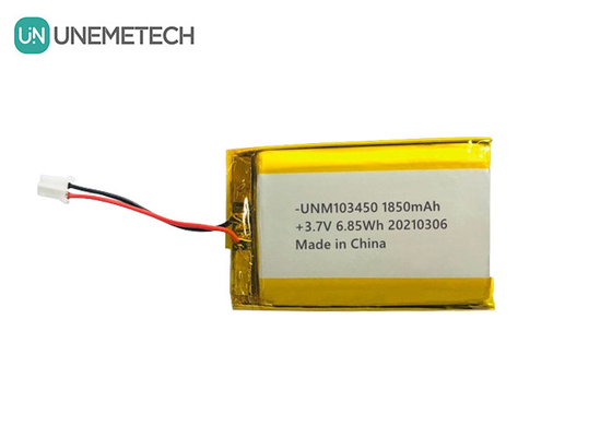 103450 3,7V 1850mAh batterie Lipo rechargeable IEC62133 UN38.3 MSDS Approuvée batterie au lithium polymère