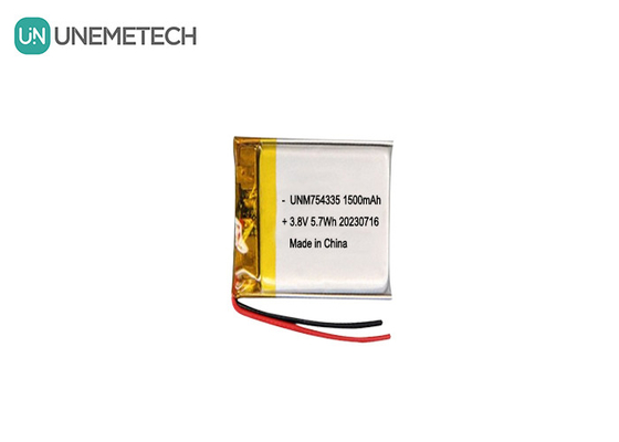4.35V Piles Lipo haute tension 754335 3.8V 1500mAh Piles au lithium polymère rechargeable