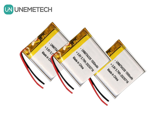 4.35V Piles Lipo haute tension 754335 3.8V 1500mAh Piles au lithium polymère rechargeable