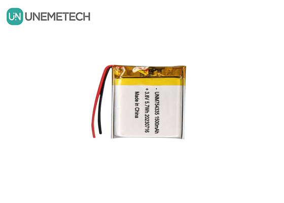 4.35V Piles Lipo haute tension 754335 3.8V 1500mAh Piles au lithium polymère rechargeable