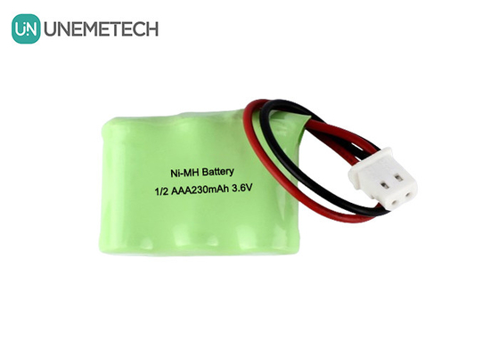 1/2AAA NiMH Packs de piles rechargeables 3.6V 230mAh Packs de piles rechargeables à colonne