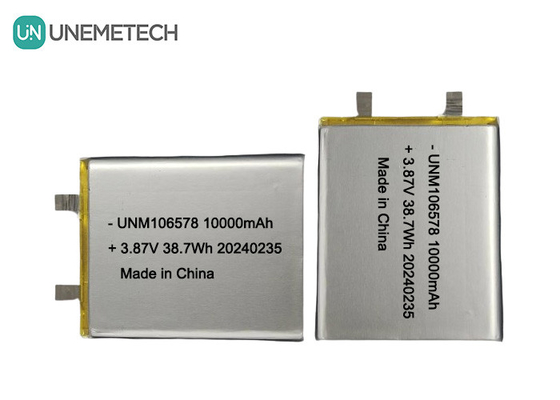 Batterie LiPo de haute capacité 10000mAh 3.87V 106578 Pour les systèmes de stockage d'énergie