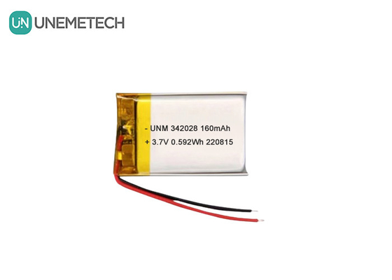 Batterie Bluetooth 160mAh 3,7V Batterie rechargeable au lithium-ion polymère 342028 pour le tracker