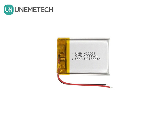 Batterie LiPo à haute densité rechargeable 3.7V 160mAh 422027 pour casque Bluetooth
