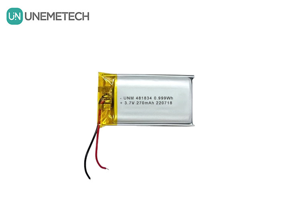 Batterie polymère au lithium-ion rechargeable à cycle profond 3.7V 270mAh 481834 Pour lunettes intelligentes
