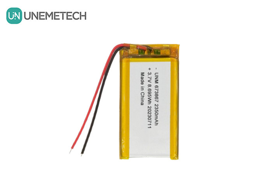 3.7V 2350mAh Batterie polymère au lithium de grande capacité 673867 Pour les banques d'alimentation