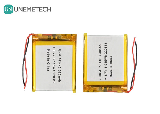 3.7V batterie au lithium polymère 950mAh 753440 batterie à poche pour appareil photo miniature