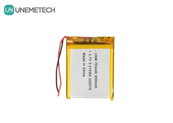 3.7V batterie au lithium polymère 950mAh 753440 batterie à poche pour appareil photo miniature