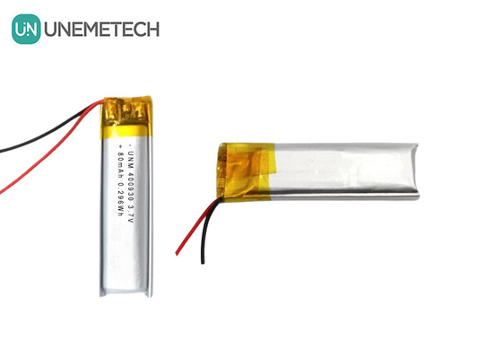 3.7V 80mAh 400930 batterie polymère au lithium personnalisée faible poids pour bougies électroniques
