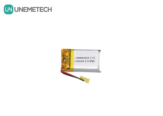 3.7V 140mAh 402025 Batterie rechargeable Lipo Batterie pour les masseurs compacts