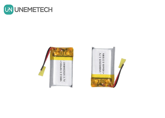 3.7V 140mAh 402025 Batterie rechargeable Lipo Batterie pour les masseurs compacts