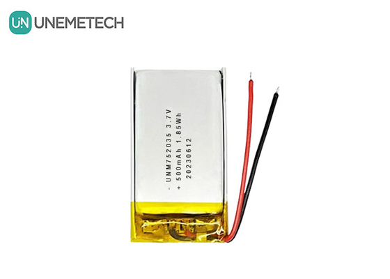 3.7V 500mAh 752035 batterie polymère au lithium avancée pour télécommande