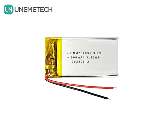 3.7V 500mAh 752035 batterie polymère au lithium avancée pour télécommande