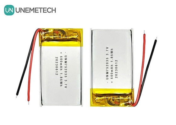 3.7V 500mAh 752035 batterie polymère au lithium avancée pour télécommande