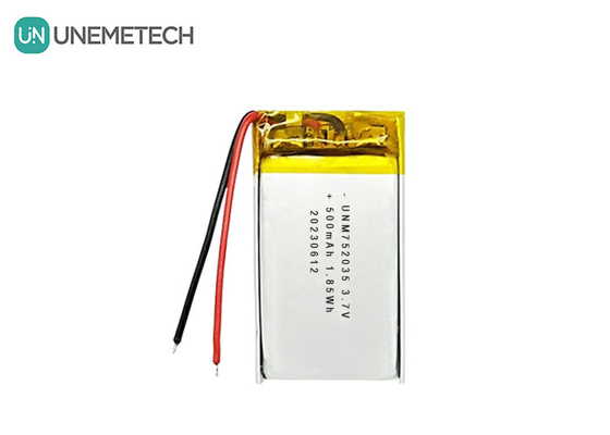 3.7V 500mAh 752035 batterie polymère au lithium avancée pour télécommande