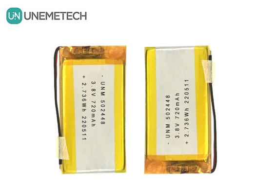 3.8V 720mAh LiPo batterie haute tension LiHV 502448 pour écouteurs Bluetooth