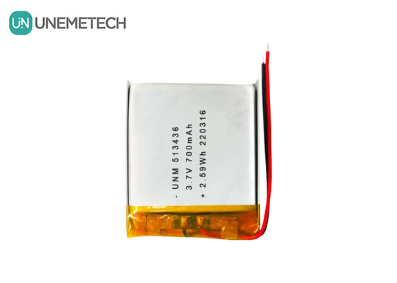 3.7V 700mAh 513436 Batterie rechargeable en polymère au lithium-ion pour les traceurs GPS