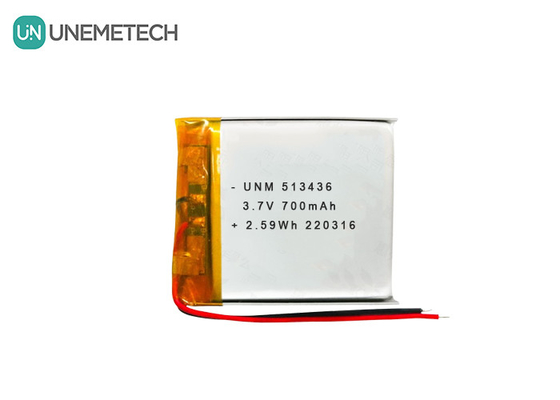 3.7V 700mAh 513436 Batterie rechargeable en polymère au lithium-ion pour les traceurs GPS