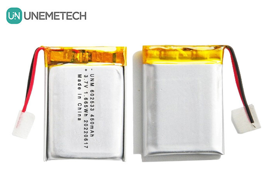 Rechargeable 3,7V 450mAh 602533 Deep Cycle Lipo Battery Pour les montres intelligentes