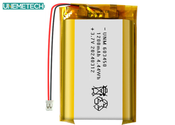 3.7V 1200mAh Batterie rechargeable au lithium polymère 603450 avec CE approuvé pour l' électronique