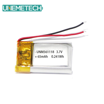 3.7V 65mAh 561118 Batterie lithium polymère rechargeable personnalisable pour écouteurs