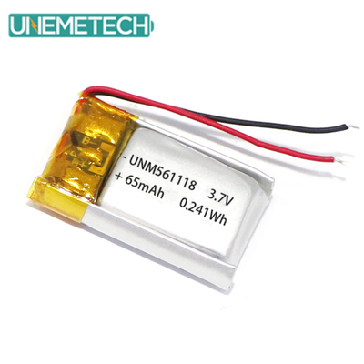 3.7V 65mAh 561118 Batterie lithium polymère rechargeable personnalisable pour écouteurs