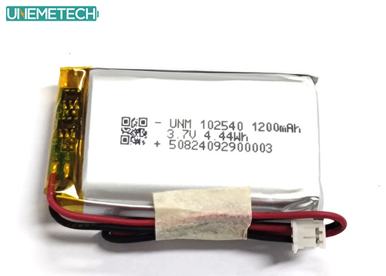 1200mAh 2C batterie au lithium polymère à charge rapide 3.7V 102540 Pour produit médical