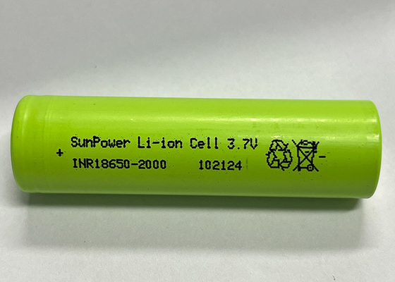 SunPower 18650 2000mAh 20A Batterie rechargeable au lithium-ion Cellule 3,7V Batterie au lithium-ion pour outil électrique